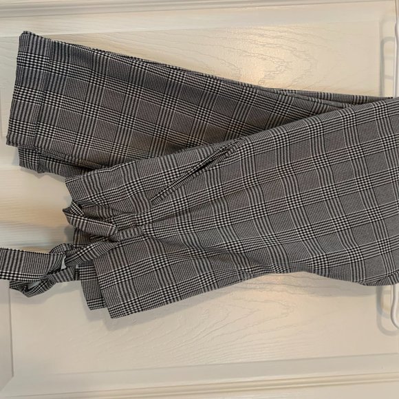 Zara Trafaluc Plaid Paperbag Tie Waist Pants - Picture 2 of 3